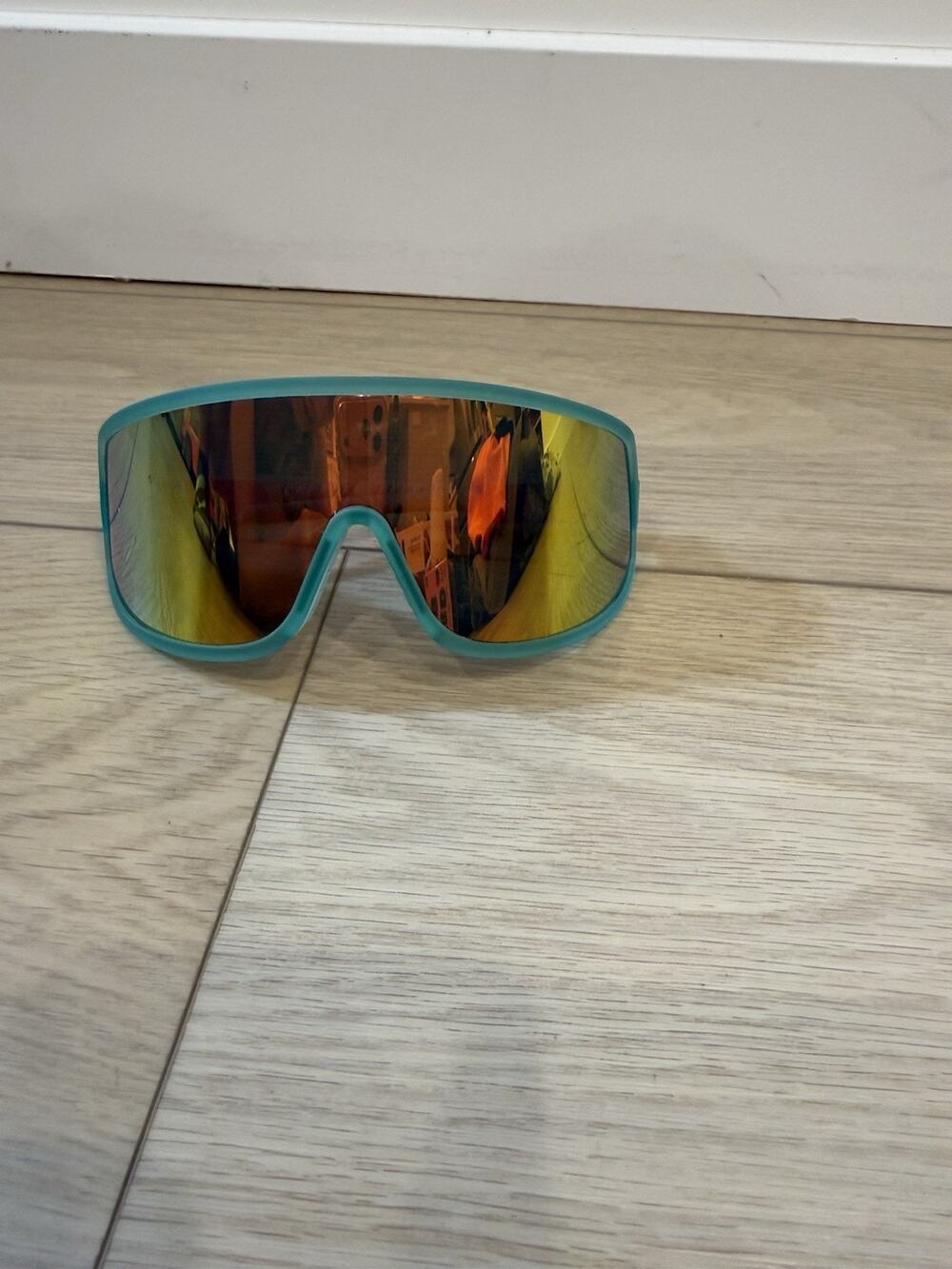 Goodr "Save a Bull Ride Rodeo Clown" Wrap Turquoise/Pink Sunglasses